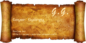 Geyer György névjegykártya